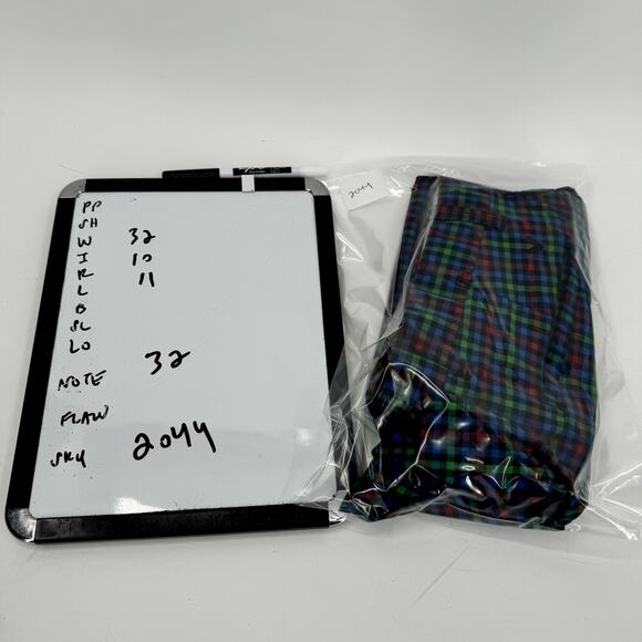 Callway Golf Shorts Mens 32 (32x10 ACTUAL) Blue Green Red Plaid Activewear - Picture 7 of 7